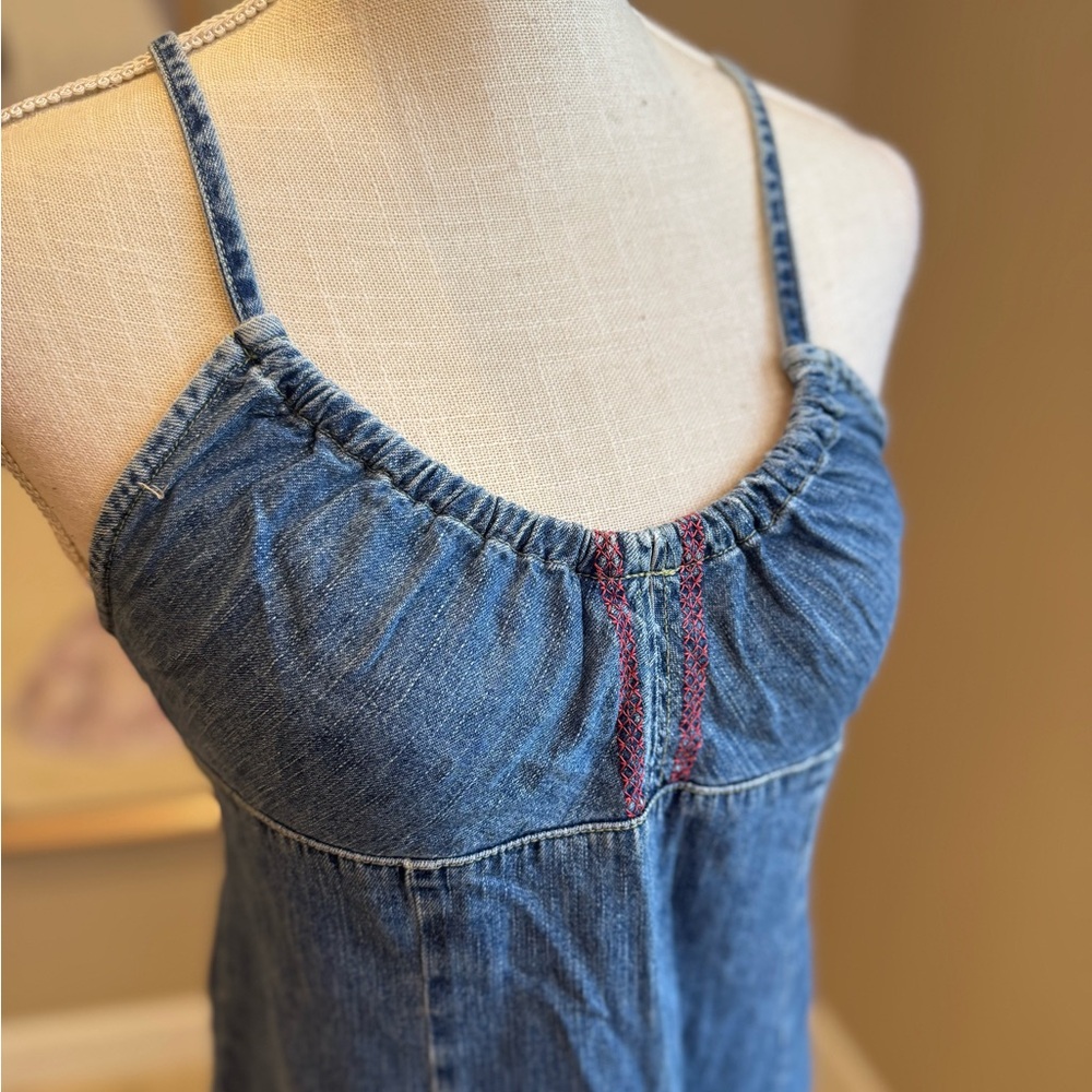5 for $30 AMERICAN EAGLE OUTFITTERS Blue Denim Midi Dress - Picture 2 of 6